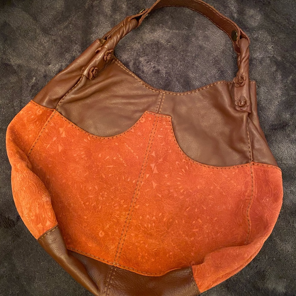 Lucky Brand suede & leather hand bag